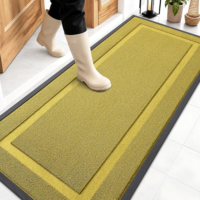 OLANLY Front Door Mat Outside 59x23, All-Season Heavy-Duty Rubber Doormat | by OLANLY