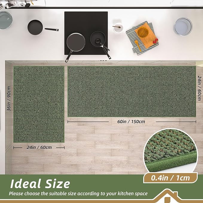 BEQHAUSE Kitchen Rugs and Mats 2PCS Non-Slip, Machine Washable Rugs - Image 2