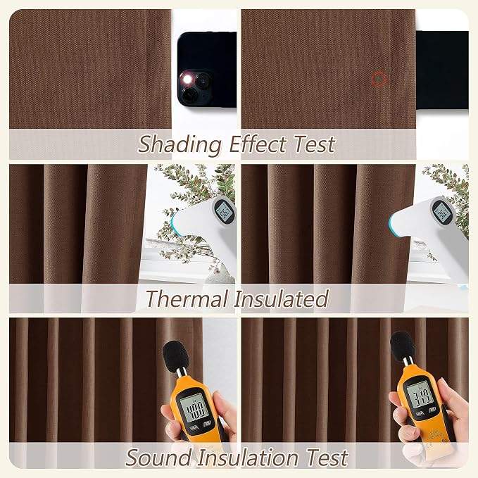 100% Blackout Curtains 120 Inch Length 2 Panels Set - Image 5