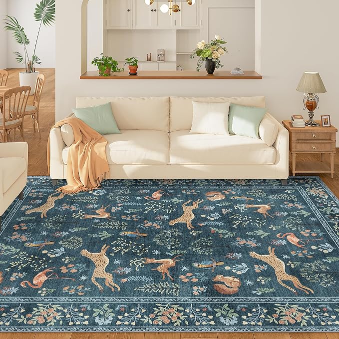 DUKINO 5x7 Area Rugs, Washable Animal Rug - Image 3