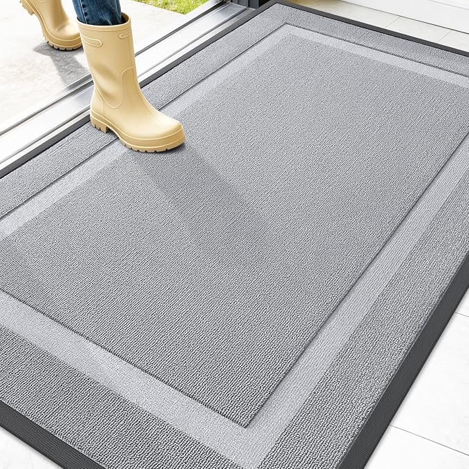 OLANLY Front Door Mat Outside 47x32, All-Season Heavy-Duty Rubber Doormat | by OLANLY