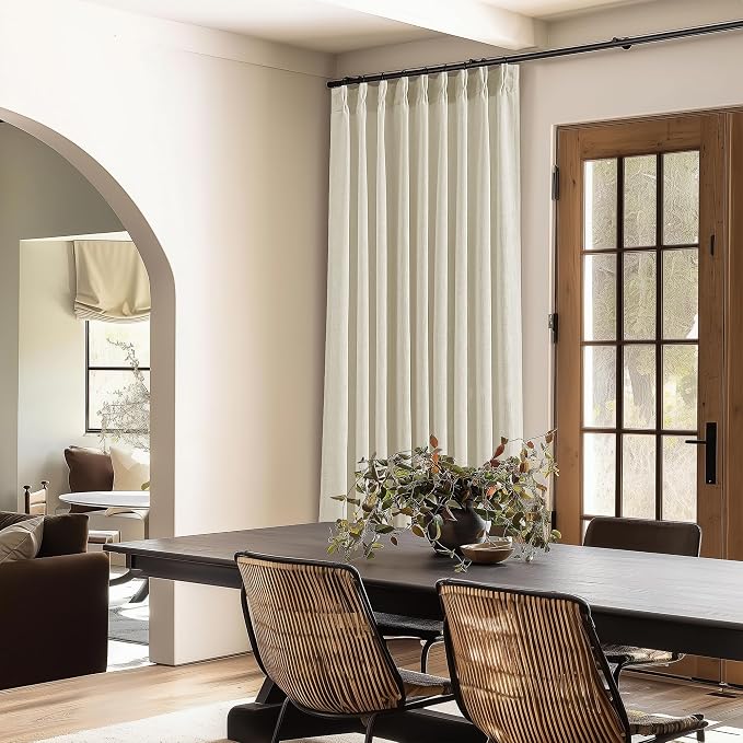 60 Inch Width 90 Inches Long Linen Pinch Pleated Curtains 1 Panel | Light - Image 8