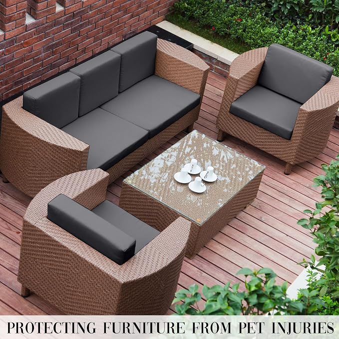 12PCS Patio Cushion Covers, Patio Furniture Couch Seat Slipcovers | Washable - Image 6