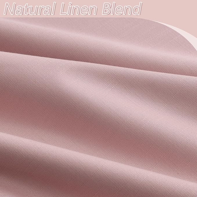 100% Blackout Linen Curtains 84 Inch 2 Panels Set - Image 3