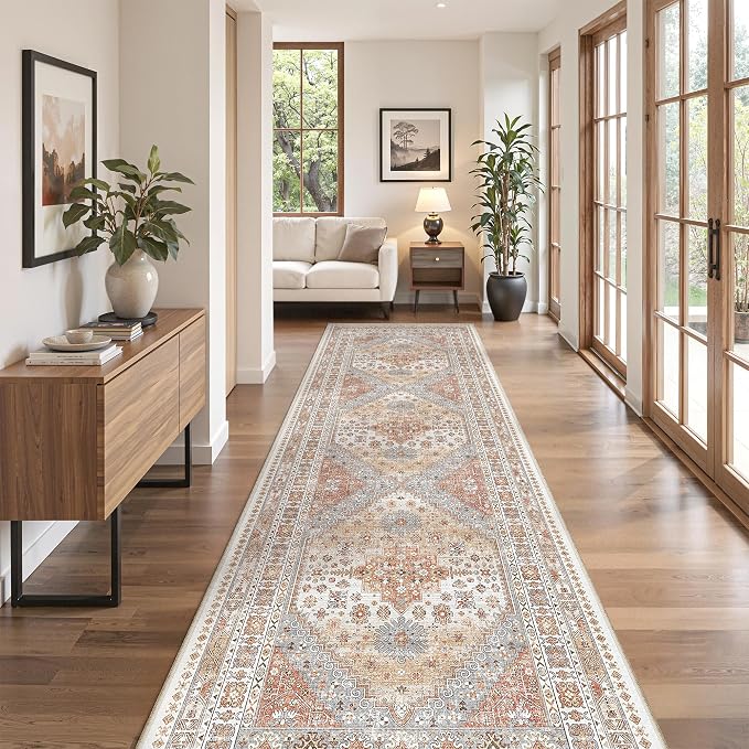 2'6 x 8' Runner Rug Non Slip, Washable Kitchen Rugs, Nursery Room, Soft Runner - Image 3