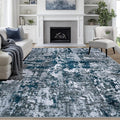 9x12 Area Rugs for Living Room Washable Bedroom Dining Room Navy Grey | Modern by Aelenmu