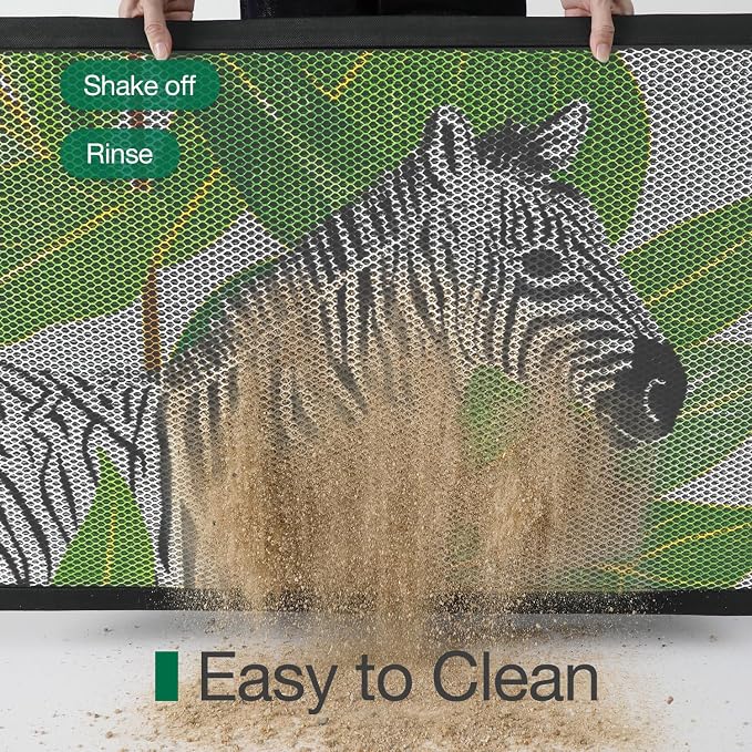 LUMI Outside Welcome Door Mat 17x30, Non-Slip Durable Rubber Easy Clean | Zebra - Image 7