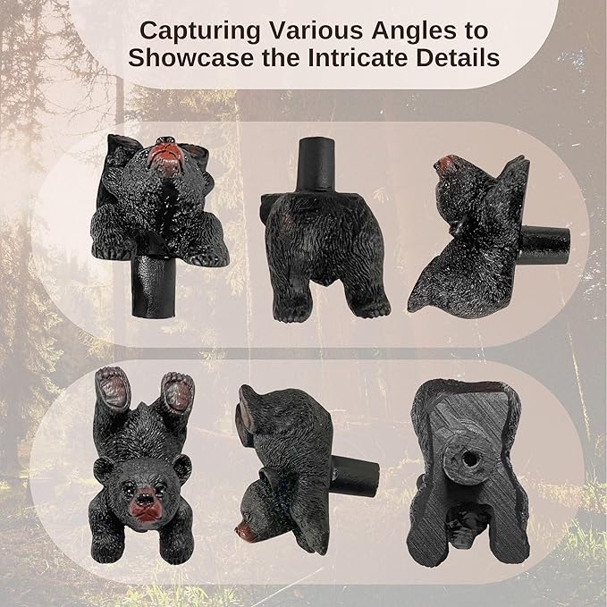 BestGiftEver Black Bear Drawer Pull and Cabinet Knob - Rustic Decor Dresser Hardware, Ideal for Mountain, Cabin, Lodge or Woodland Home Decorations with Wildlife Charm (Handstand Playing Bear)