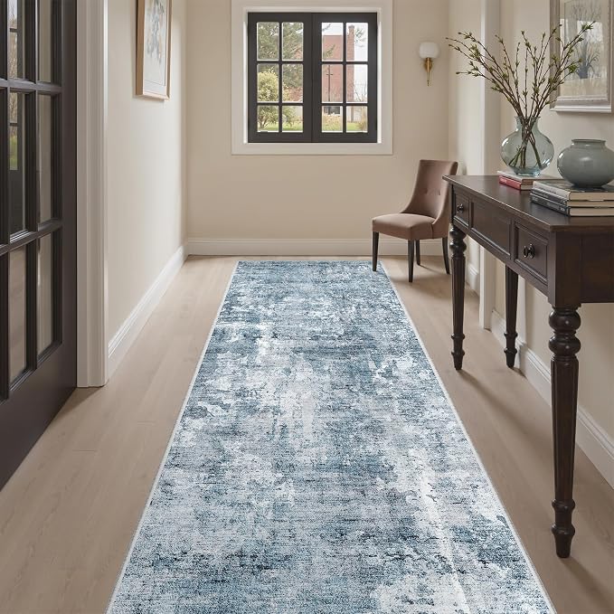 Soalmost Abstract Runner Rug 3x8 Hallway Kitchen Rugs Non-Slip, Foldable - Image 4