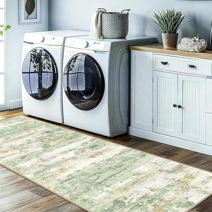 2x5 Washable Runner Rugs，Modern Abstract Rug Runner, Ultra-Thin Kitchen Runner - Image 8