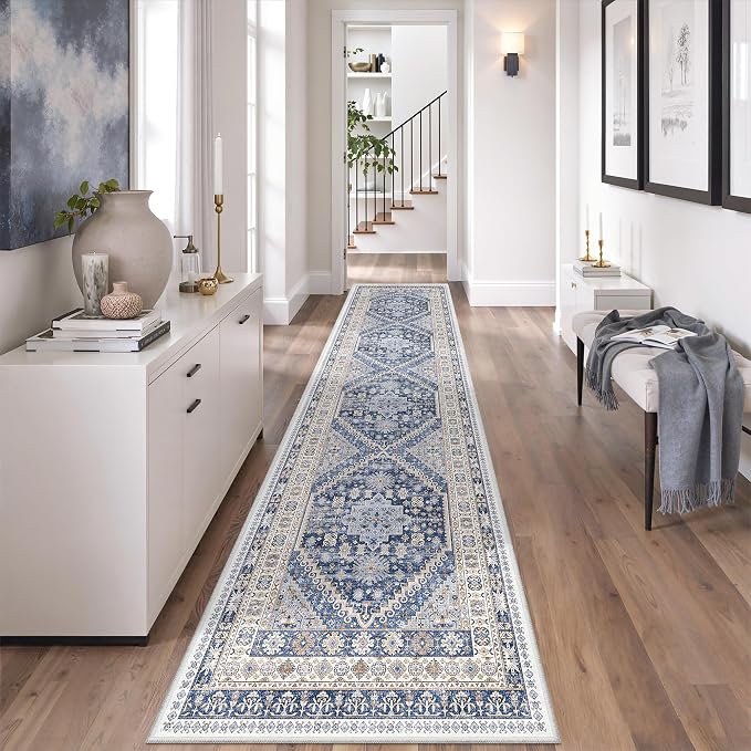 2x8 Runner Rug Non Slip, Washable Hallway Runner Rug, Nursery Room, Soft Runner by Zesthome
