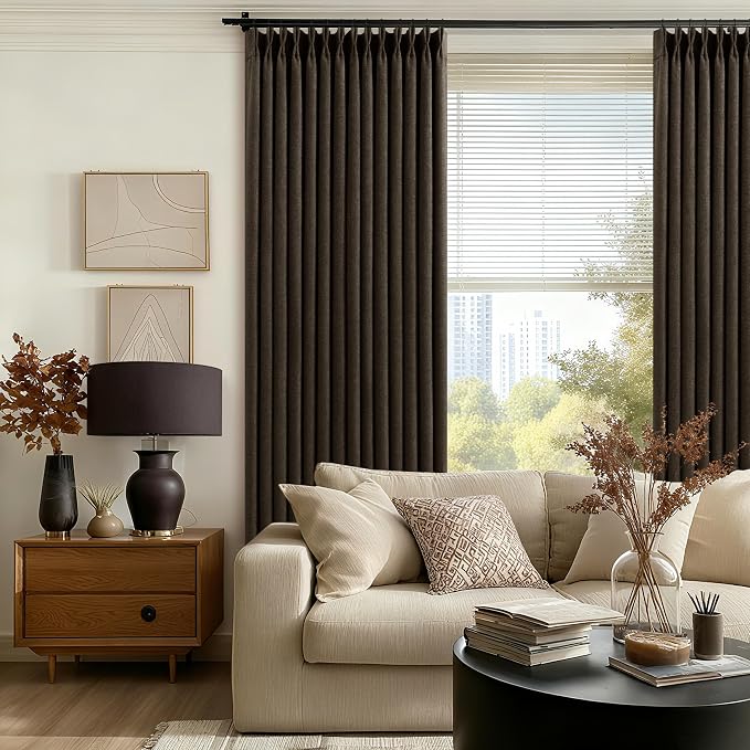 Extra Long 120 Inch Blackout Chocolate Brown Curtains - Image 3