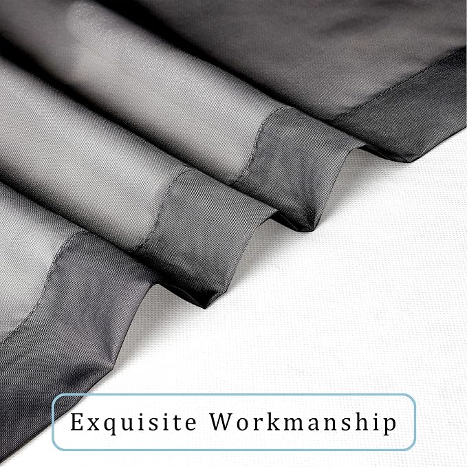 Short Sheer Curtains 30 Inches 2 Panels Set, Kitchen Tiers Light Filtering Rod - Image 8