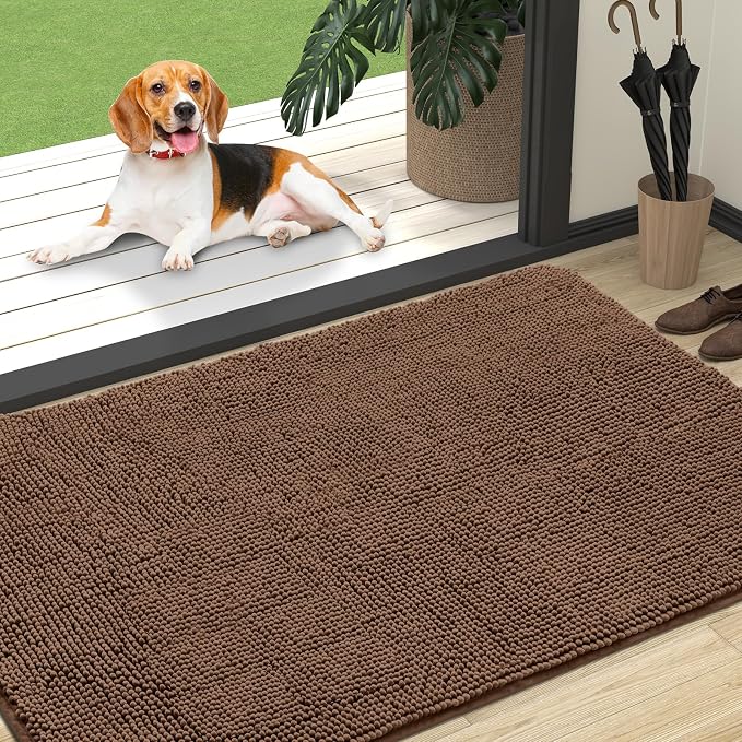 OLANLY Dog Door Mat for Muddy Paws 47x32, Super Absorbent Chenille Mud Mat | by OLANLY