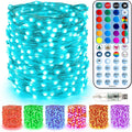 BrizLabs Christmas Fairy String Lights, 33ft 100 LED Color Changing Christmas Fairy Lights with Remote Timer, USB Rainbow Xmas Light Music Sync RGB Twinkle Light for Xmas Halloween Home Party Wedding