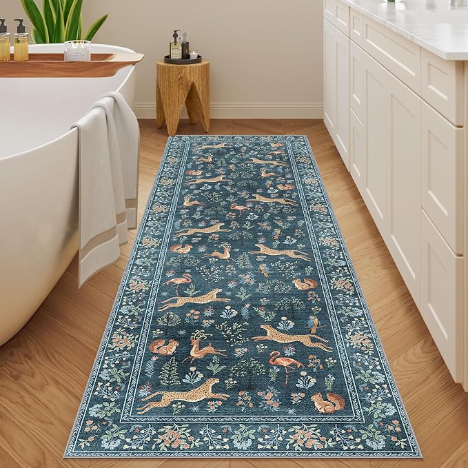 DUKINO 2x6 Runner Rug, Washable Animal Kitchen Rugs Non Slip, Low Pile - Image 6