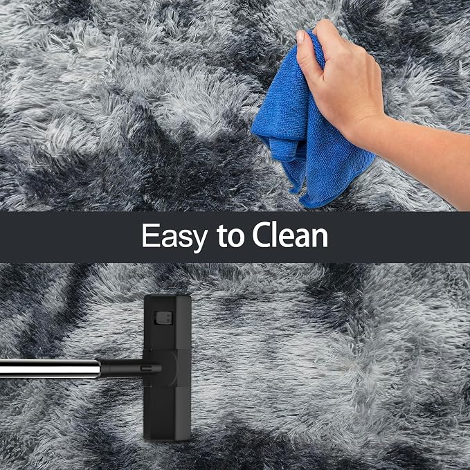 Tie-Dyed Dark Grey 2x6 Machine Washable Runner Rugs - Image 7
