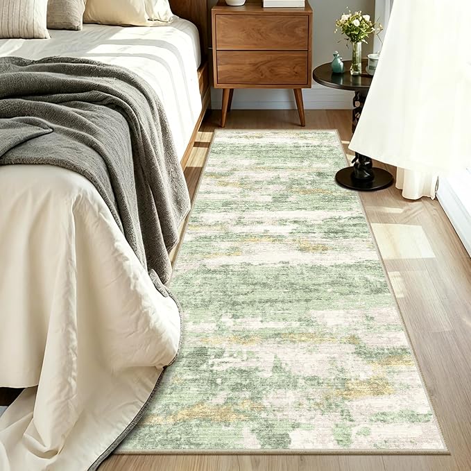 2x10 Runner Rug Non-Slip，Modern Abstract 10ft Washable Runner Rugs - Image 8