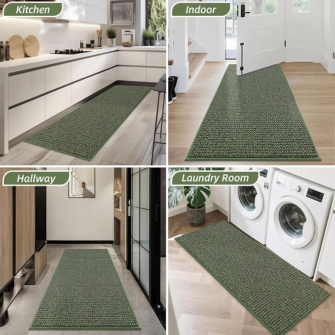 BEQHAUSE Dirt Trapper Door Mat 20" x 48", Non-Slip Washable Doormats, Low - Image 8