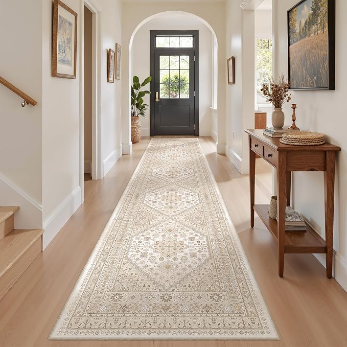 2'6 x 12' Runner Rug Non Slip, Washable Kitchen Rugs, Living Room, Long Rug by Zesthome