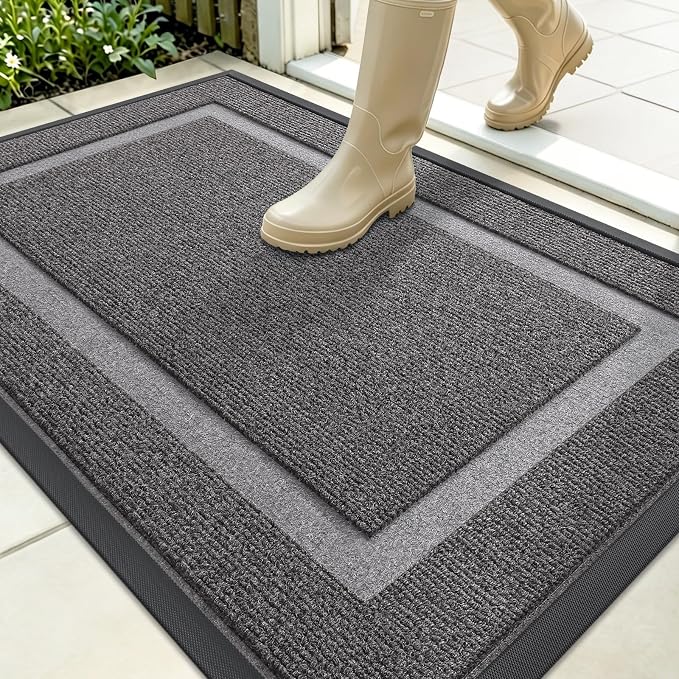 OLANLY Front Door Mat Outside 35x23, All-Season Heavy-Duty Rubber Doormat | by OLANLY