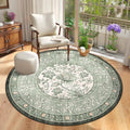 GarveeHome Sage Green Botanical Grove 6ft Round Rug, Small Circle Vintage by GarveeHome