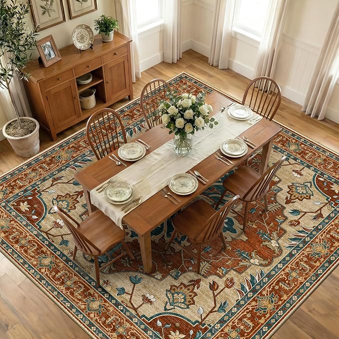 RELEANY Washable Area Rug, Square 10'x10', Water Repellent, Pet Friendly by RELEANY