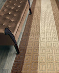 Custom Length Hallway Runner Rug, Slip Resistant, Meander Brown, 26 Inch X 5 by ORFAHOME
