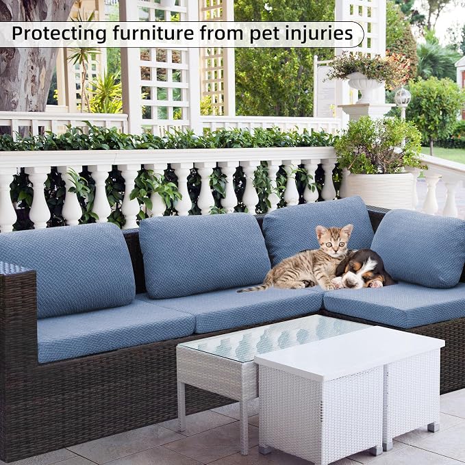 8PCS Patio Cushion Covers.Patio Furniture Couch SeatSlipcovers | Washable - Image 6