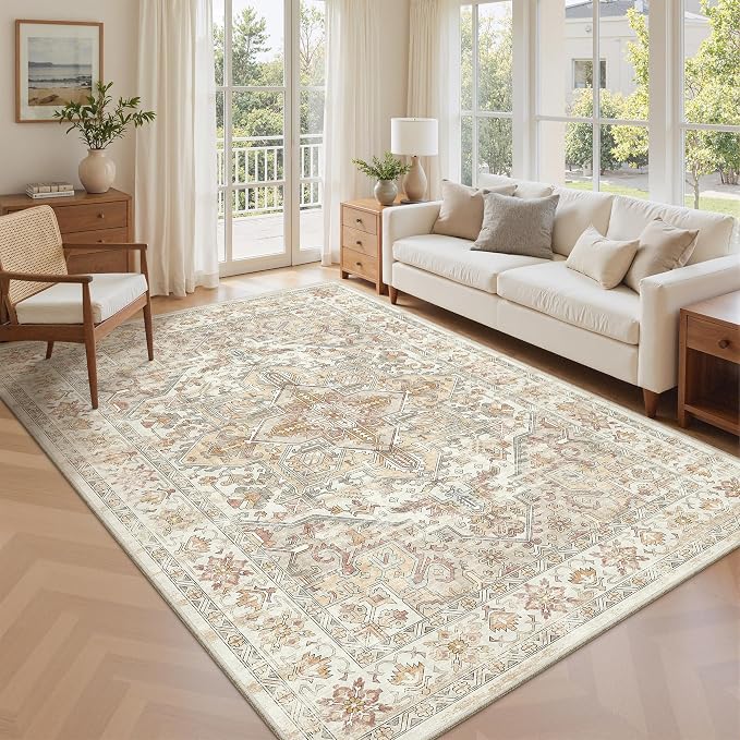 6x9 Area Rugs for Living Room, Large Washable Rug, Dining Room, Low Pile - Image 4