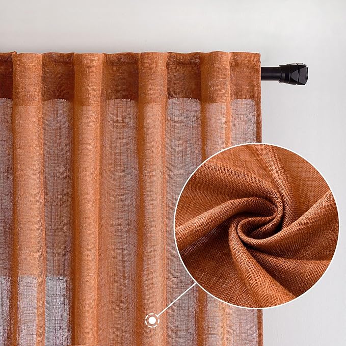 MIULEE Orange Fall Curtains 52x84 Inch 2 Panels - Image 7