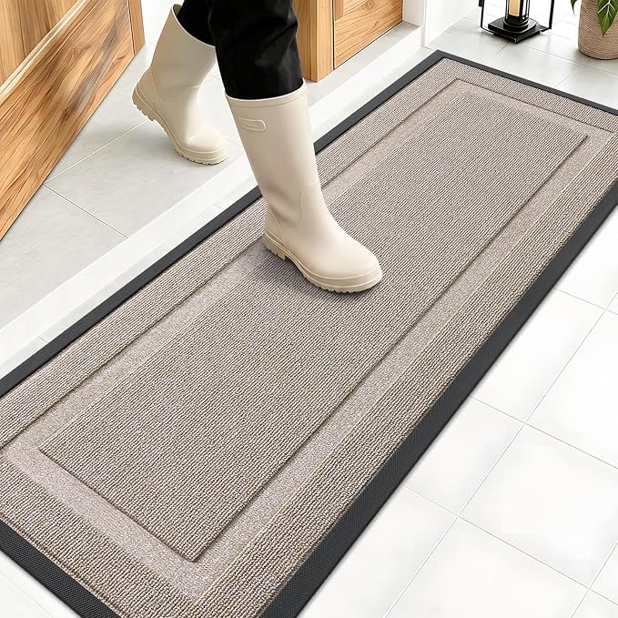 OLANLY Front Door Mat Outside 47x17, All-Season Heavy-Duty Rubber Doormat | by OLANLY