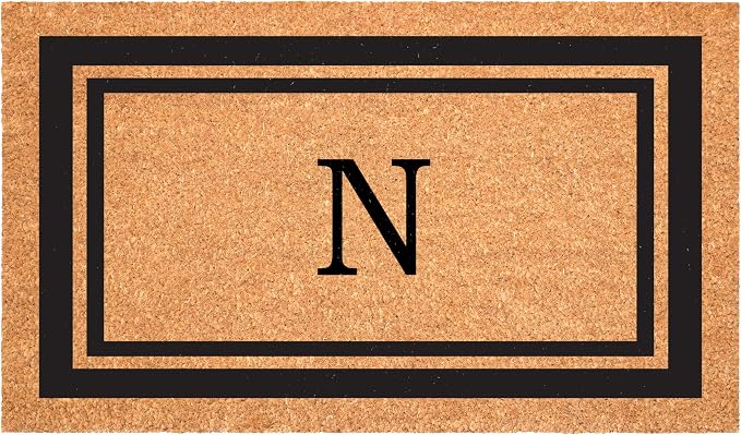 Calloway Mills 152961830N Black Border 18" x 30" Monogram Doormat by Callowaymills