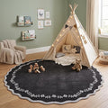 GarveeHome Round Area Rug 5ft Scalloped Washable Circle Rug by GarveeHome