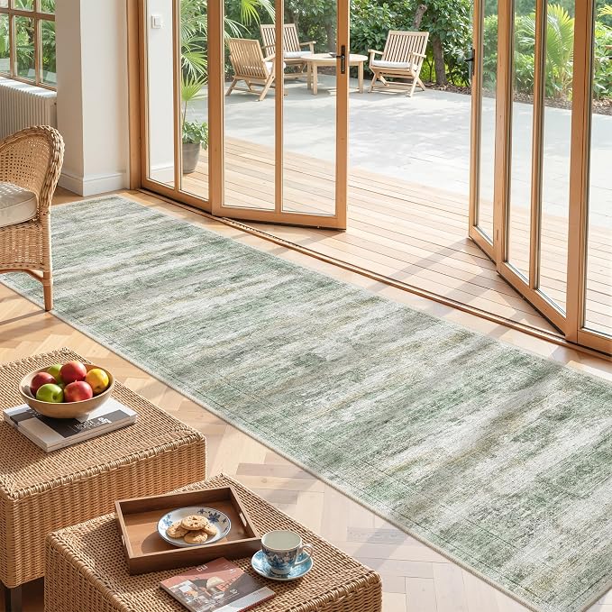 2x10 Runner Rug Non Slip, Washable Hallway Runner Rug, Laundry Room, Soft by Restydon