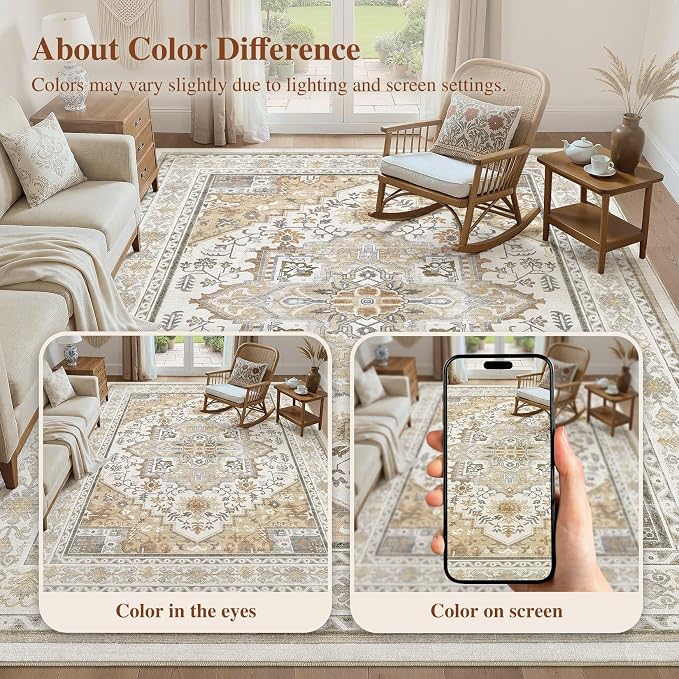 UERMEI 10x14 Area Rug for Living Room - Image 9