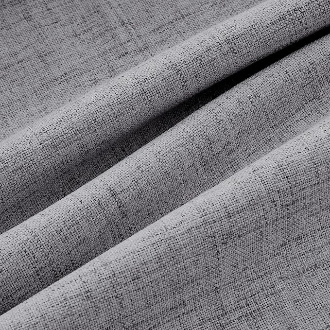 MIULEE 100% Blackout Linen Curtains 42 x 90 Inch Glacier Gray 2 Panels | - Image 9