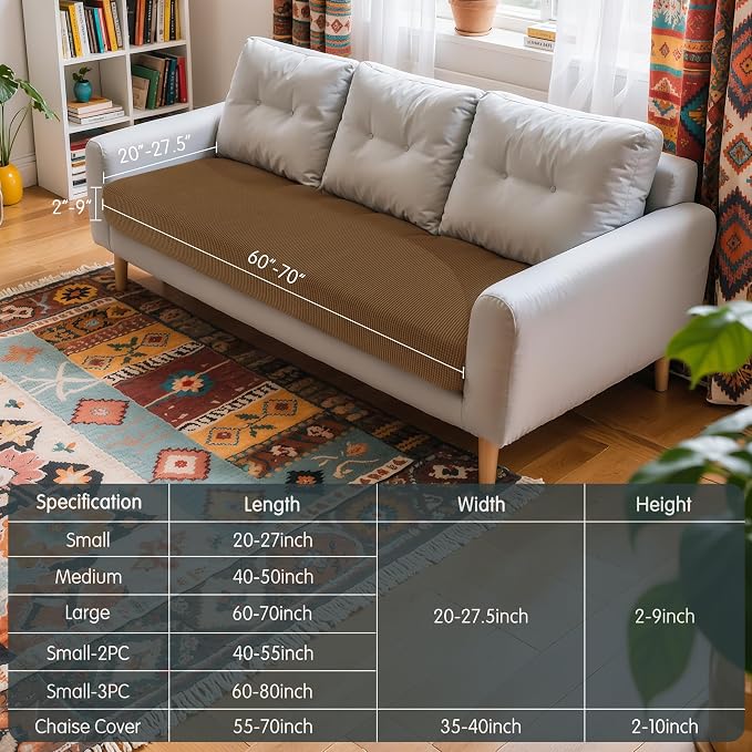 Hokway Couch Cushion Covers Stretch Cushion Covers Sofa Seat Cushion Slipcover - Image 3