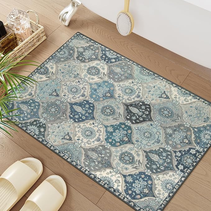 Lahome Moroccan Trellis Front Door Mat Indoor Entrance, 2x3 Rugs - Image 6