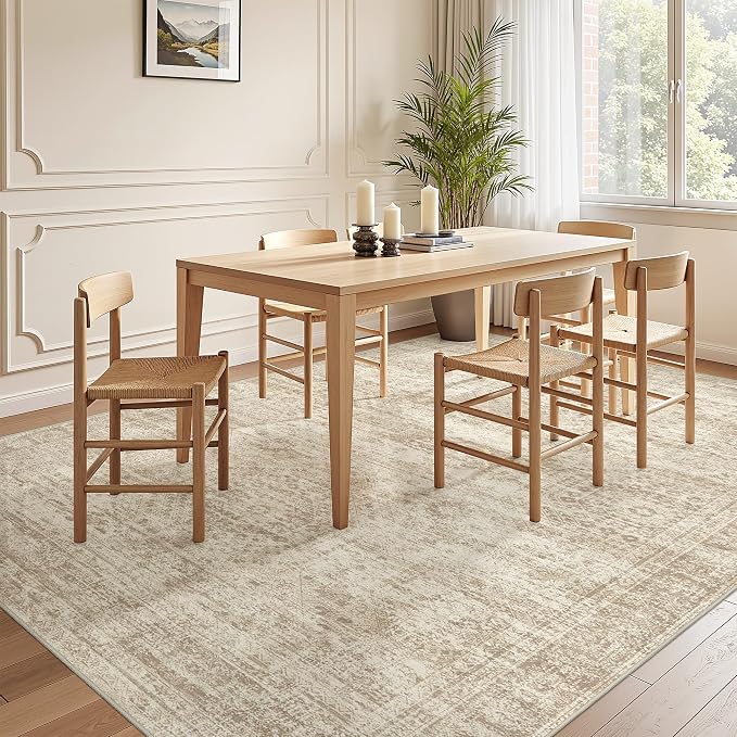 5x7 Area Rugs for Living Room, Large Washable Rug, Dining Room, Low Pile - Image 5