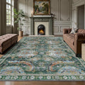 Washable Rug 6x9, Vintage Retro Soft Area Rug, Non-Slip Low Pile Rugs by Yarooge