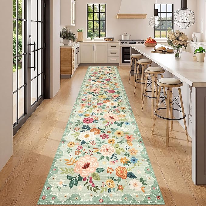 DUKINO 2x12 Washable Runner Rug, Non Slip Long Kitchen Runner Rug, Low Pile - Image 2