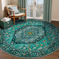 SERISSA 6ft Washable Non Slip Round Boho Area Rug by SERISSAHomeDecorCollection