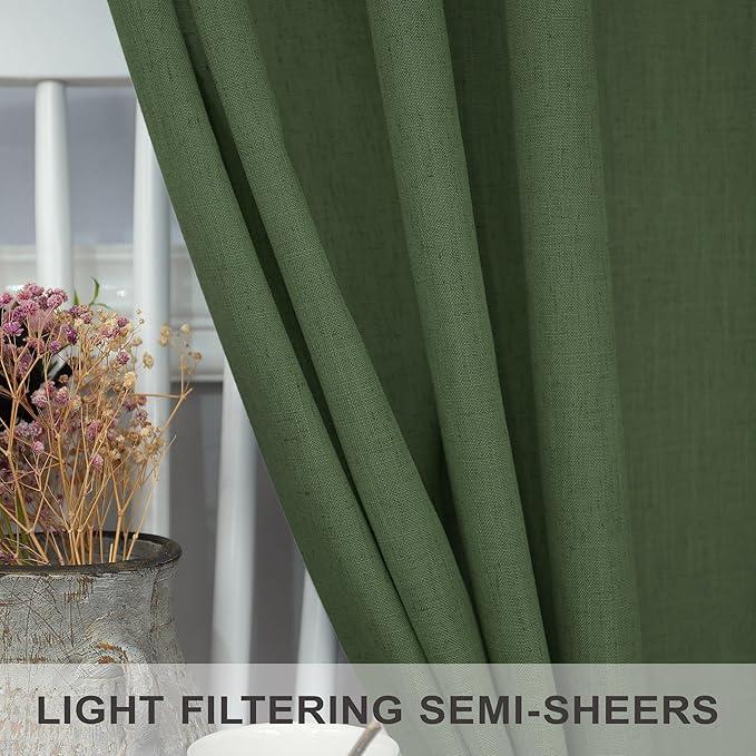 Christmas Olive Green Curtains 108 Inches Long - Image 3