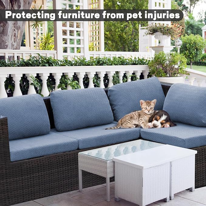 8Pcs Outdoor Cushion Covers, Elastic Patio Cushion Covers | Washable, - Image 3