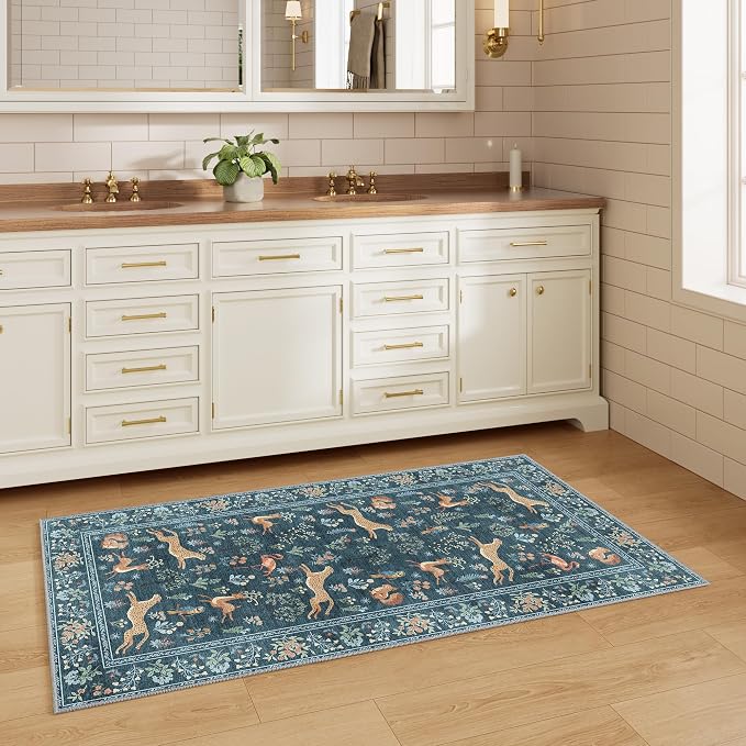 DUKINO 2x4 Rug for Entryway, Animal Washable Runner Rug for Kitchen, Low Pile - Image 9