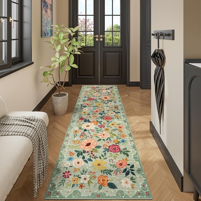 DUKINO 2x12 Washable Runner Rug, Non Slip Long Kitchen Runner Rug, Low Pile - Image 6