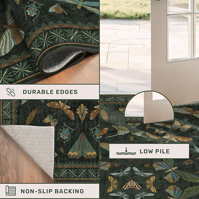 Dark Green 2'6"x12' Long Runner Rugs - Image 5