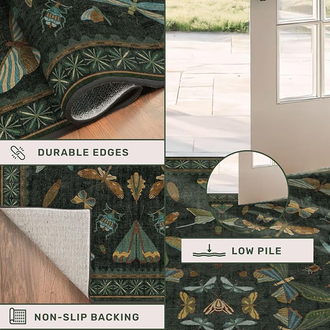 Black and Green Rug 5x8 for Living Room - Image 5