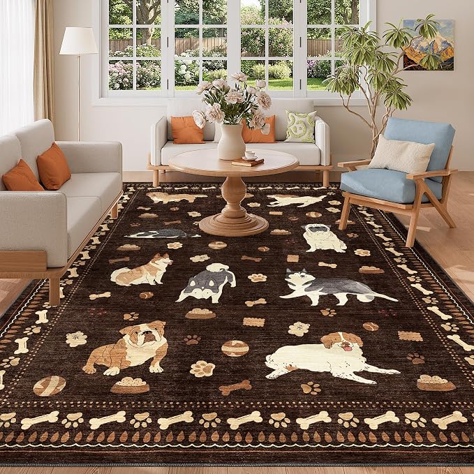 DUKINO 5x7 Area Rugs, Washable Dog Rug - Image 9